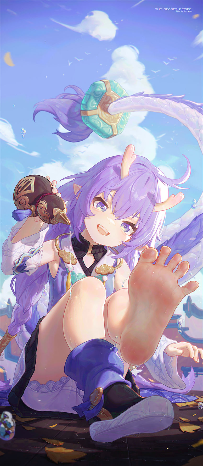 bailu (honkai and 1 more) drawn by icecake