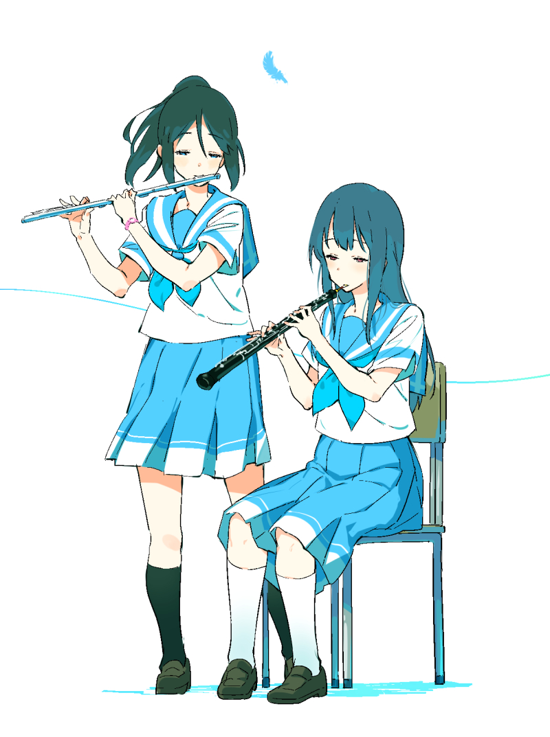 yoroizuka mizore and kasaki nozomi (hibike! euphonium and 1 more) drawn by bonbas24