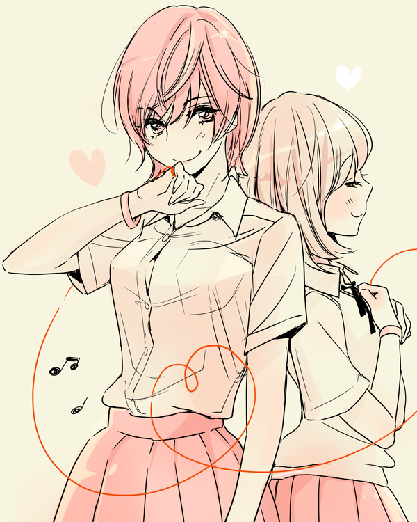 kase tomoka and yamada yui (asagao to kase-san) drawn by takashima_hiromi