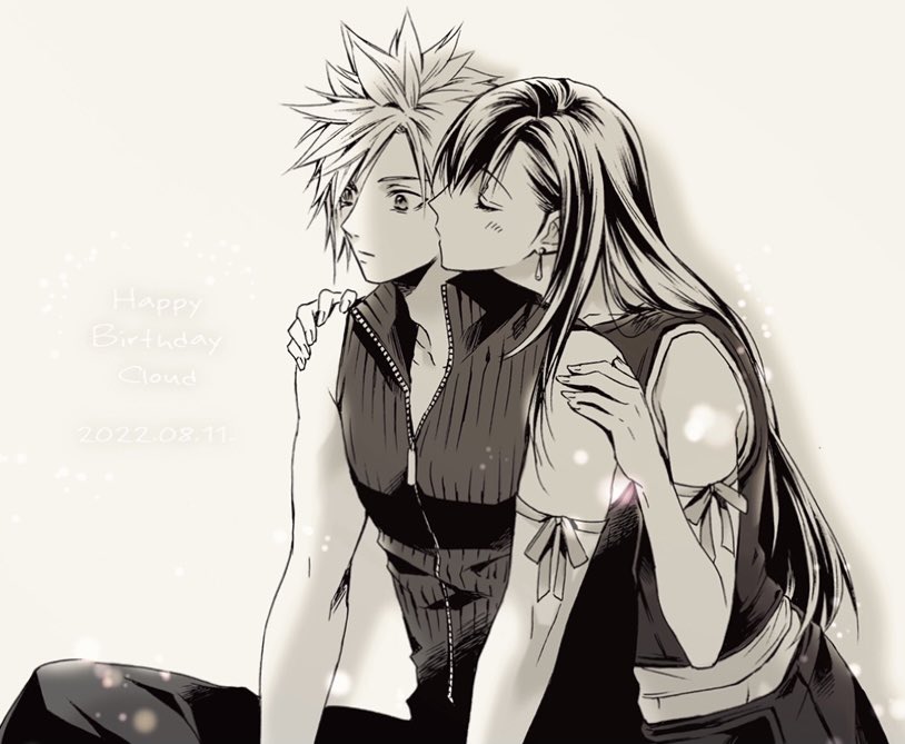 tifa lockhart and cloud strife (final fantasy and 2 more) drawn by ruy
