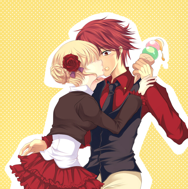 beatrice and ushiromiya battler (umineko no naku koro ni) drawn by murasakio