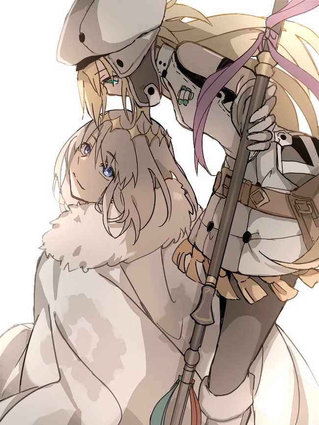 artoria pendragon, artoria caster, and oberon (fate and 1 more) drawn by hiiragi_fuyuki
