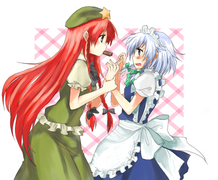 izayoi sakuya and hong meiling (touhou) drawn by miya_(tsumazukanai)