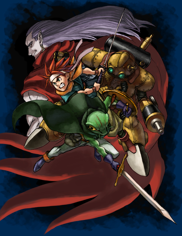 crono, robo, frog, and magus (chrono trigger) drawn by yapo_(croquis_side)