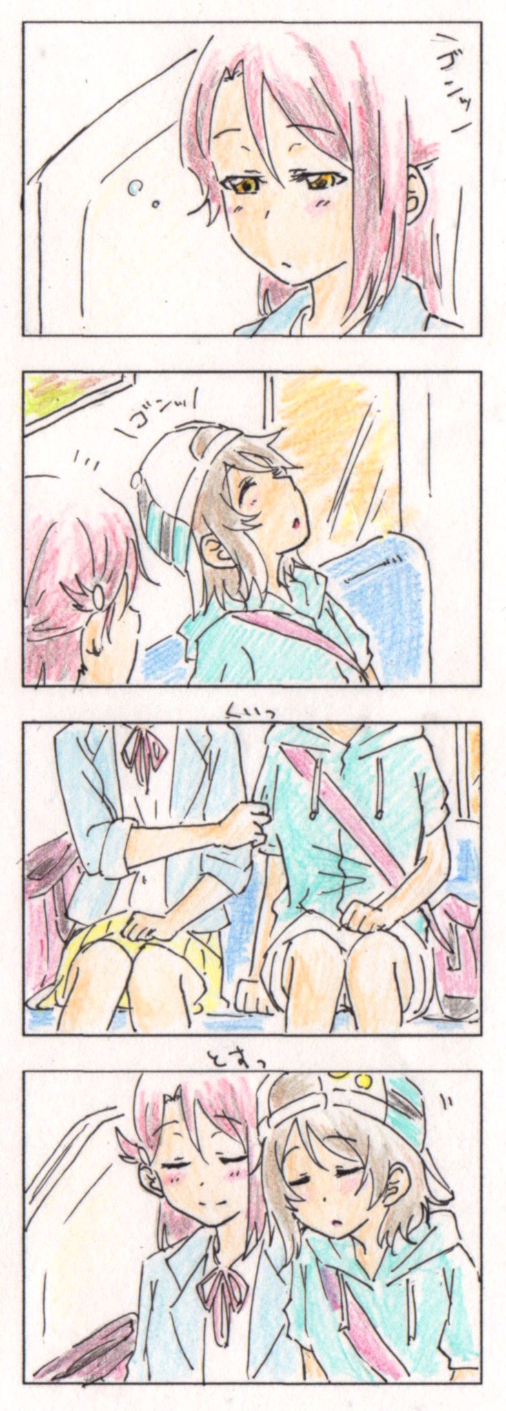 watanabe you and sakurauchi riko (love live! and 1 more) drawn by puu_(nekotohato)
