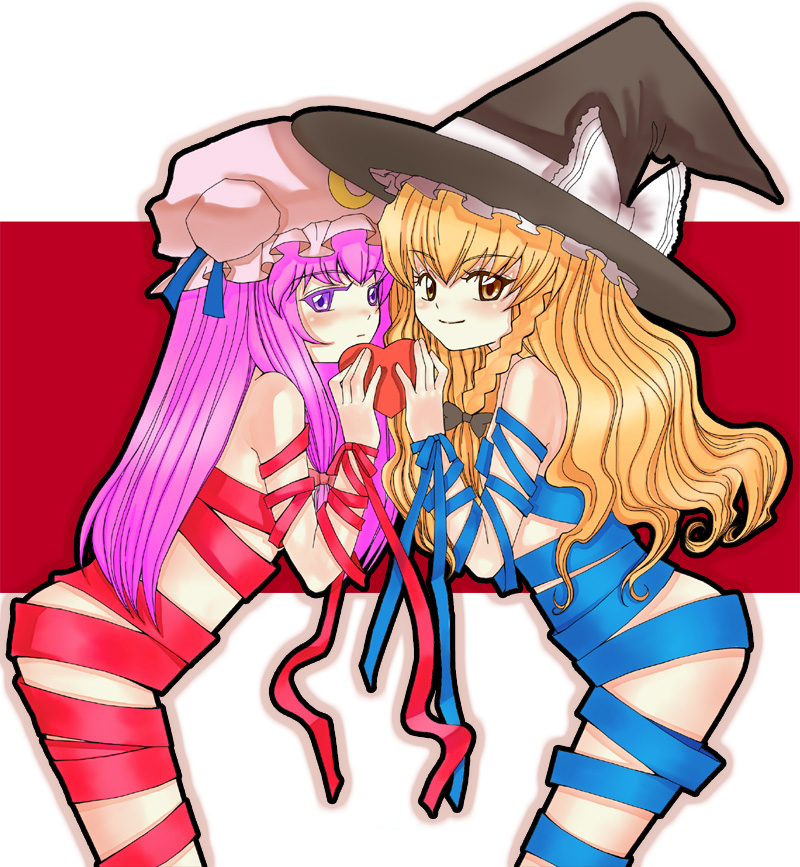 kirisame marisa and patchouli knowledge (touhou) drawn by tarosuke_(asdfe)