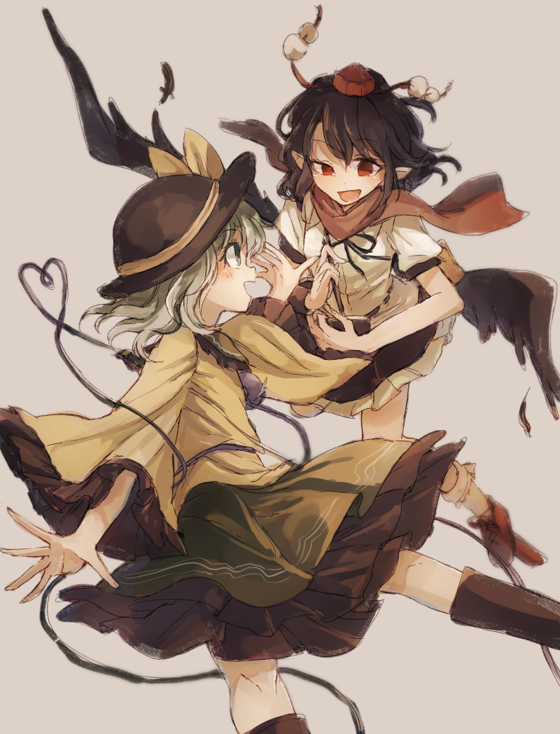 komeiji koishi and shameimaru aya (touhou) drawn by hisona_(suaritesumi)