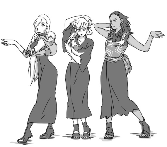 yamanaka ino, temari, akimichi chouchou, yamanaka inojin, nara shikadai, and 1 more (naruto) drawn by shimotsuka