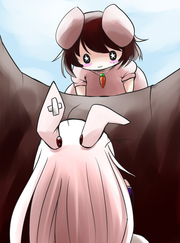reisen udongein inaba and inaba tewi (touhou) drawn by yume_shokunin