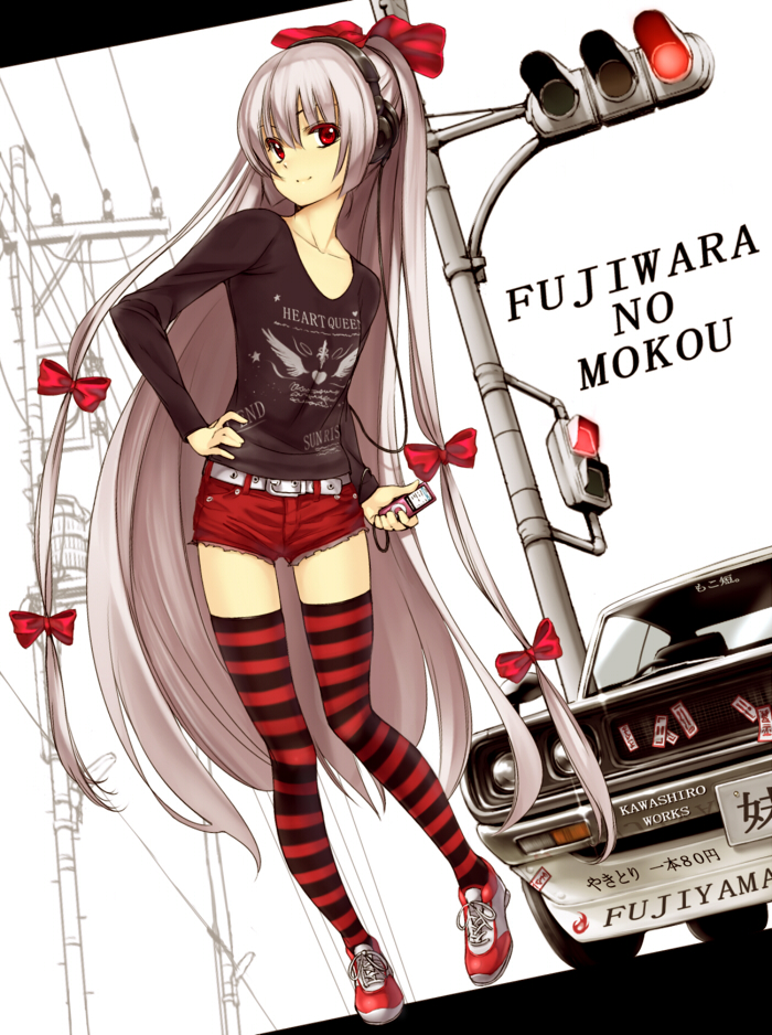 fujiwara no mokou (touhou) drawn by takemori_shintarou