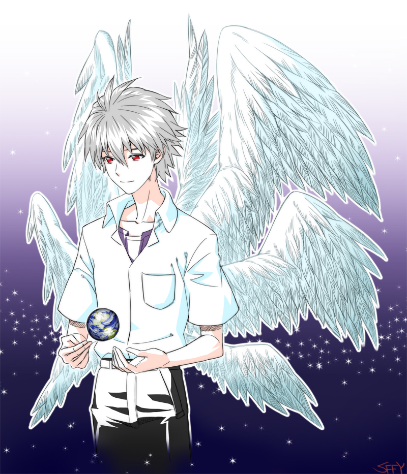 nagisa kaworu (neon genesis evangelion) drawn by sffy_(saffyel)