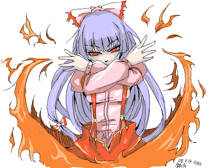 fujiwara no mokou (touhou) drawn by ginji_(sakaki_summer)