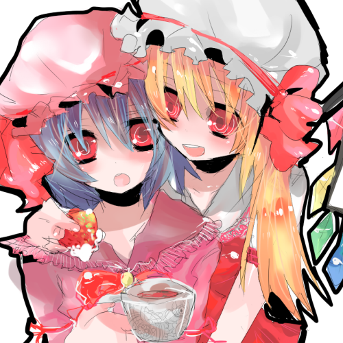 remilia scarlet and flandre scarlet (touhou) drawn by ichi_(antonym)