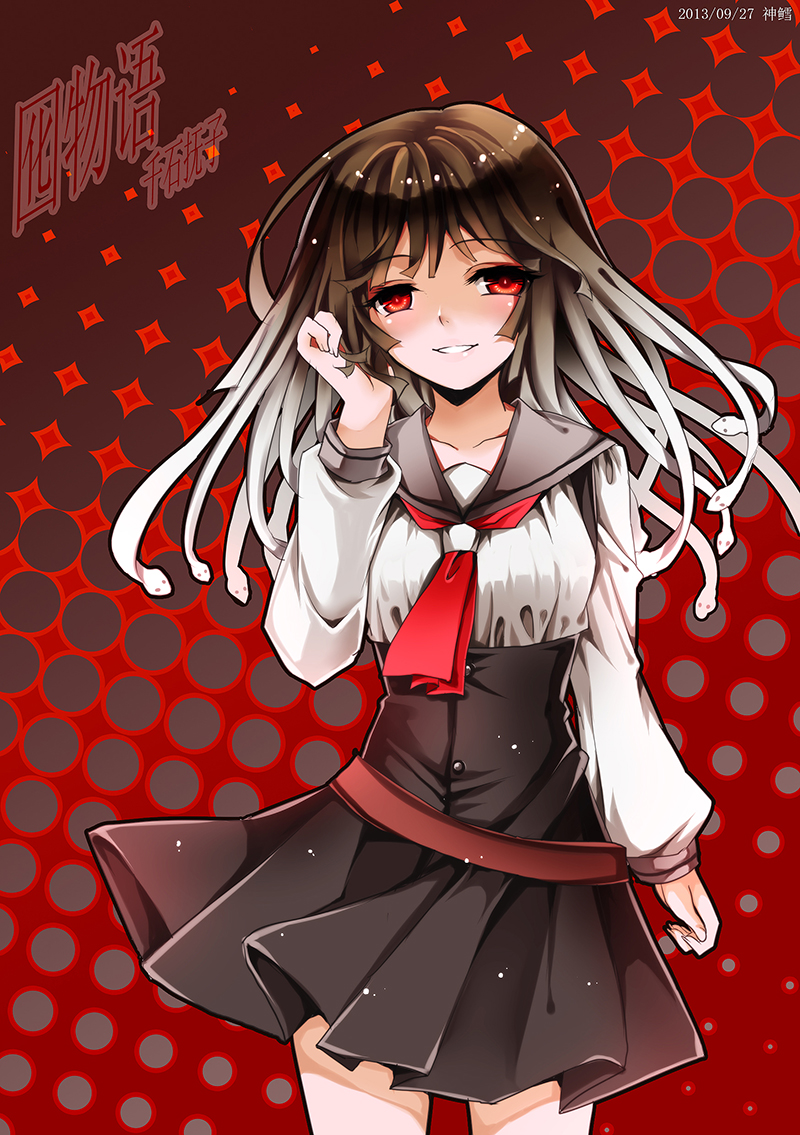 sengoku nadeko (monogatari and 1 more) drawn by willfin