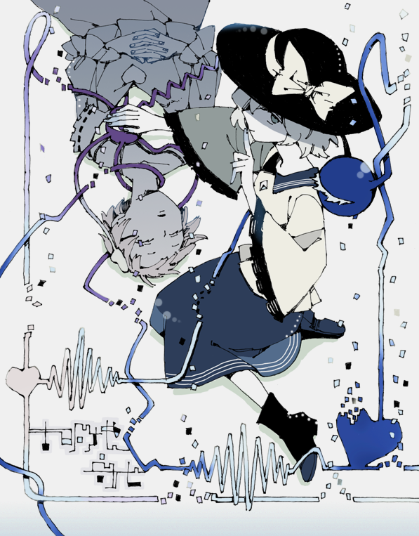 komeiji koishi and komeiji satori (touhou) drawn by asahi_(uwa)