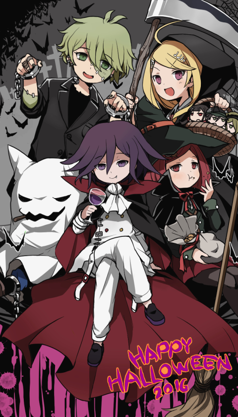 oma kokichi, saihara shuichi, akamatsu kaede, harukawa maki, yumeno himiko, and 4 more (danganronpa and 1 more) drawn by oie13