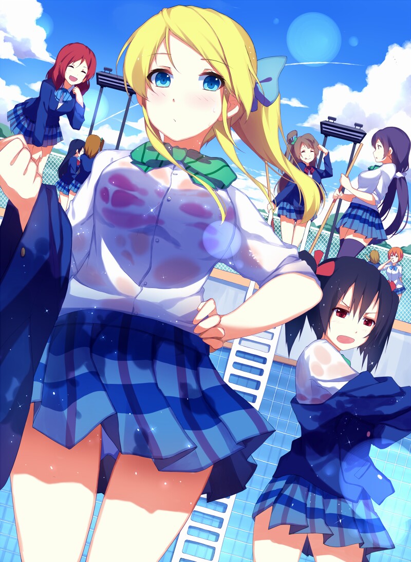 nishikino maki, tojo nozomi, sonoda umi, yazawa nico, ayase eli, and 4 more (love live! and 1 more) drawn by riki-to