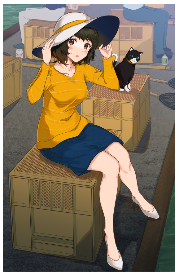 kawakami sadayo and morgana (persona and 1 more) drawn by yuuri_(orz_commushows)