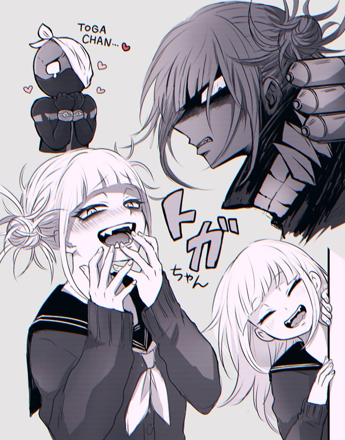 toga himiko and twice (boku no hero academia) drawn by nashimo_(drz_n)