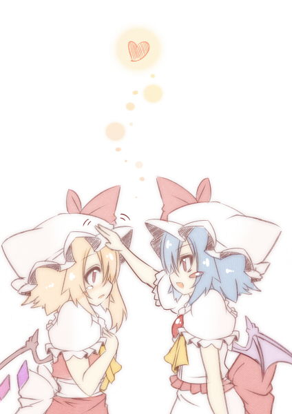 remilia scarlet and flandre scarlet (touhou) drawn by suzuneko_(yume_no_kyoukai)