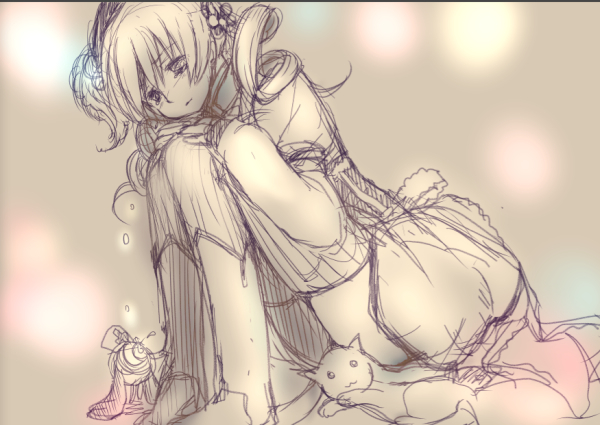 tomoe mami, kyubey, and pyotr (mahou shoujo madoka magica) drawn by oka_(umanihiki)