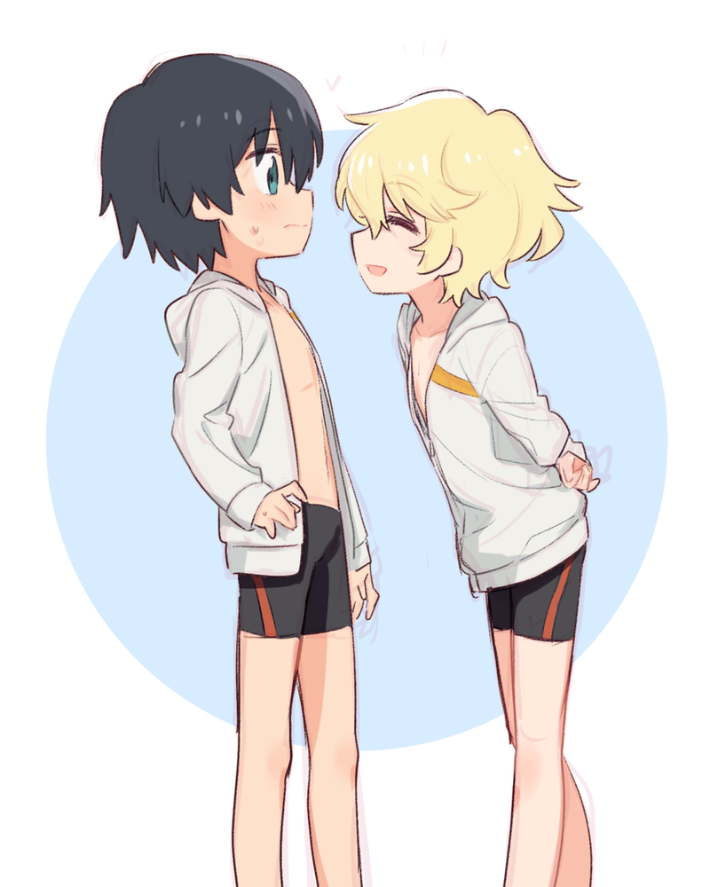 hiro and nine alpha (darling in the franxx) drawn by mt.somo