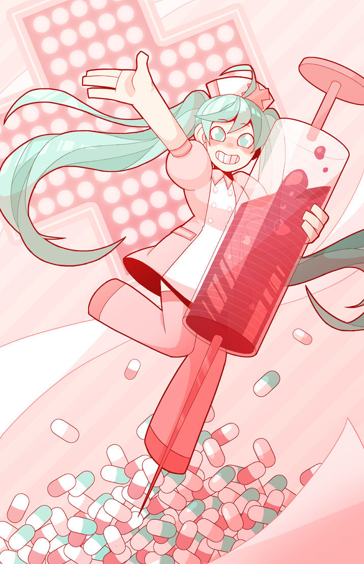 hatsune miku (vocaloid and 1 more) drawn by kiwifie