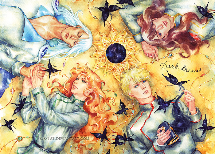 zoisite, kunzite, nephrite, and jadeite (bishoujo senshi sailor moon) drawn by tatiana_kirgetova
