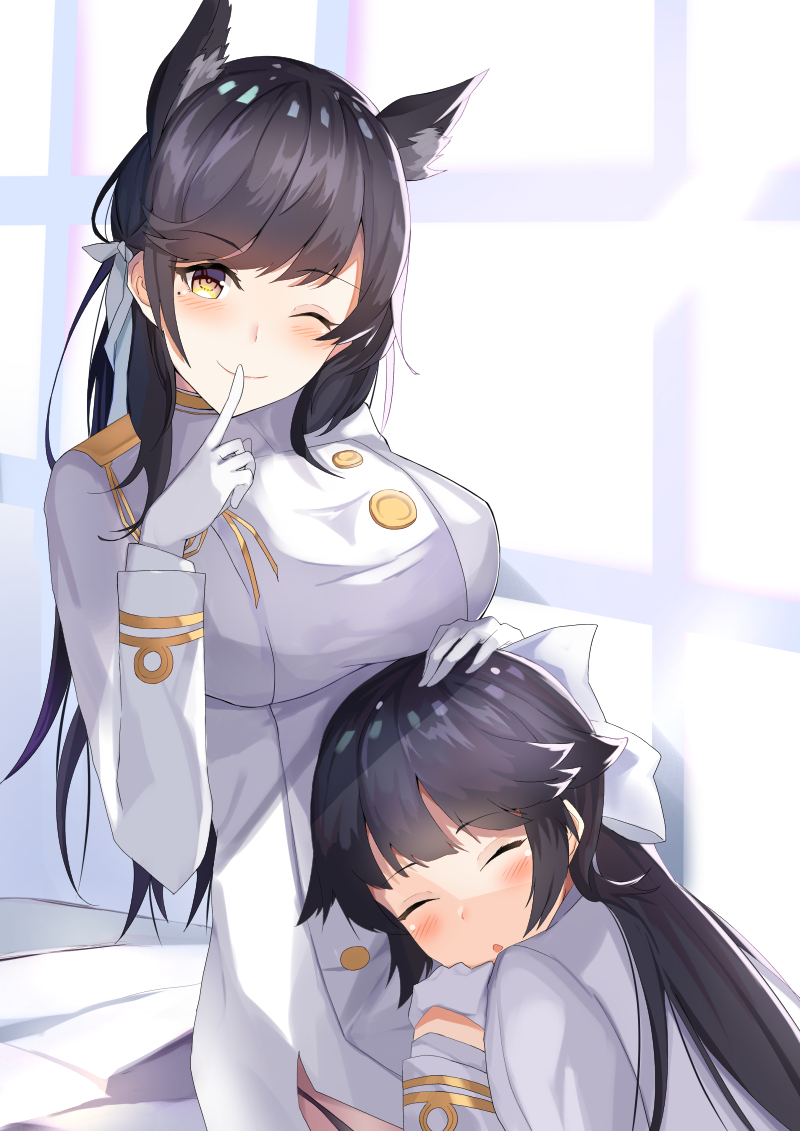atago and takao (azur lane) drawn by kaki_tsubata