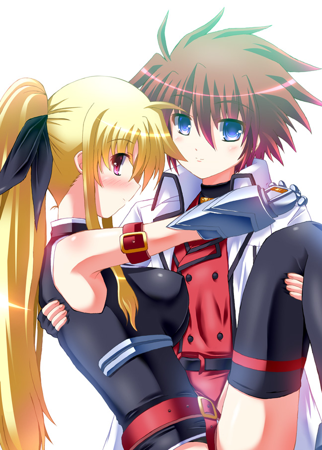 fate testarossa and erio mondial (lyrical nanoha and 1 more) drawn by utanone_shion
