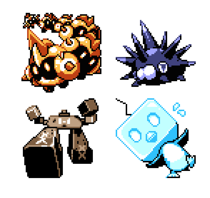 eiscue, pincurchin, falinks, and stonjourner (pokemon and 1 more) drawn by pat_attackerman