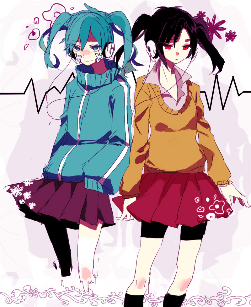 ene and enomoto takane (vocaloid and 3 more) drawn by ksm_(bluewrow)