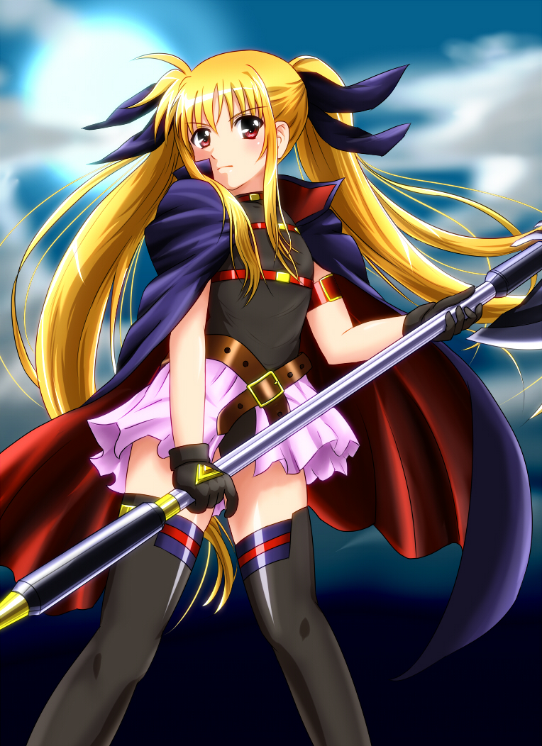 fate testarossa and bardiche (lyrical nanoha and 2 more) drawn by diesel-turbo