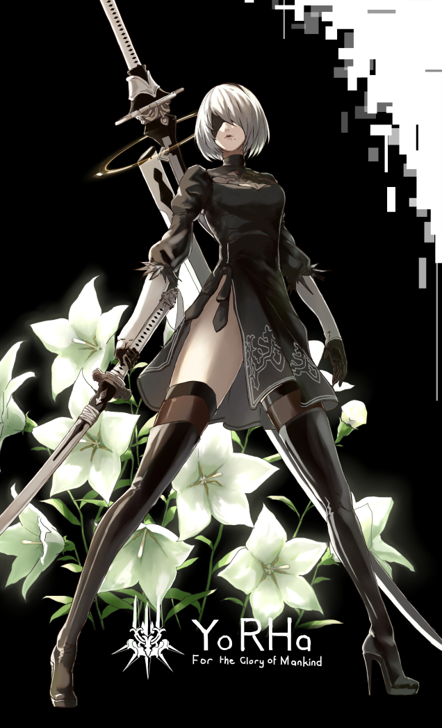 2b (nier and 1 more) drawn by seven_(shijima)
