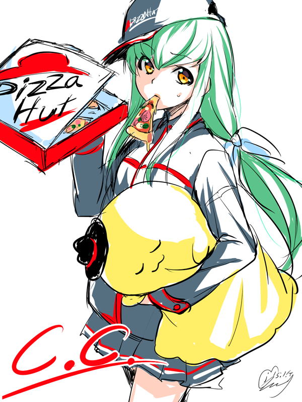 c.c. and cheese-kun (code geass and 1 more) drawn by minamoto_(mutton)