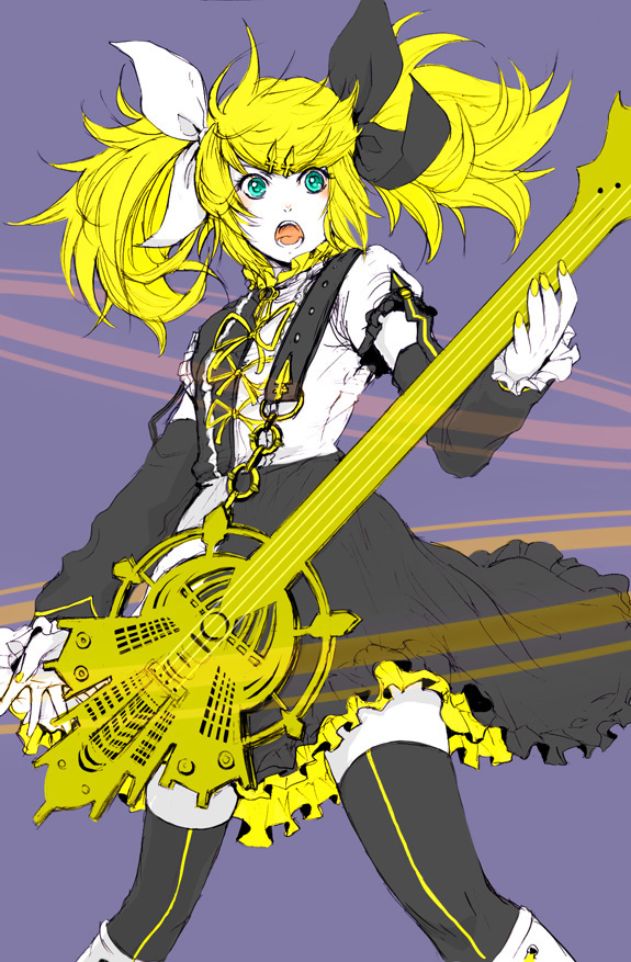 kagamine rin (vocaloid and 1 more) drawn by iocus