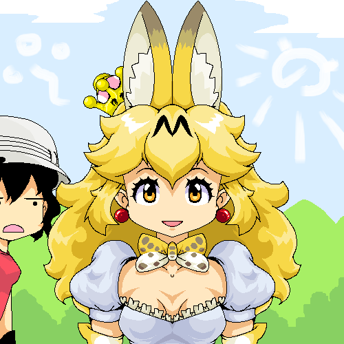 serval and kaban (kemono friends and 2 more) drawn by rf_(aruehu)