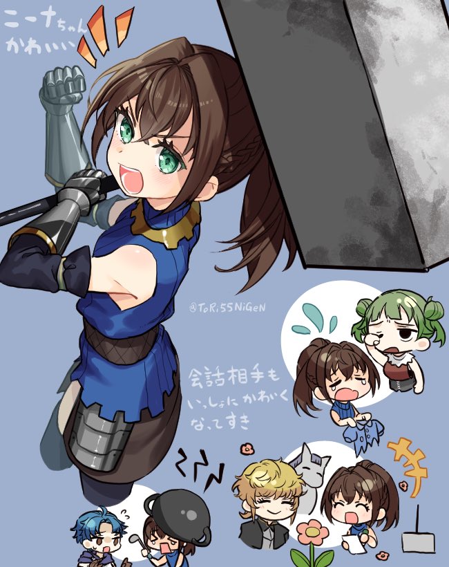 alain, tatiana, monica, and nina (unicorn overlord) drawn by tori55nigen
