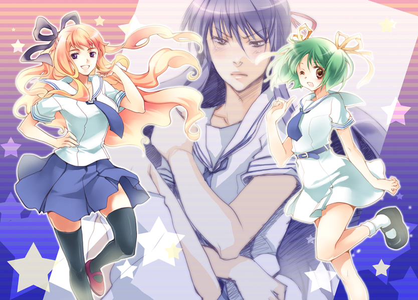 sheryl nome, ranka lee, and saotome alto (macross and 1 more) drawn by shima_(6land)
