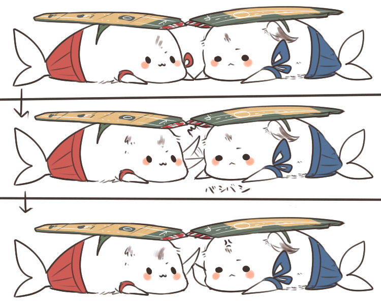 kaga and akagi (kantai collection) drawn by itomugi-kun