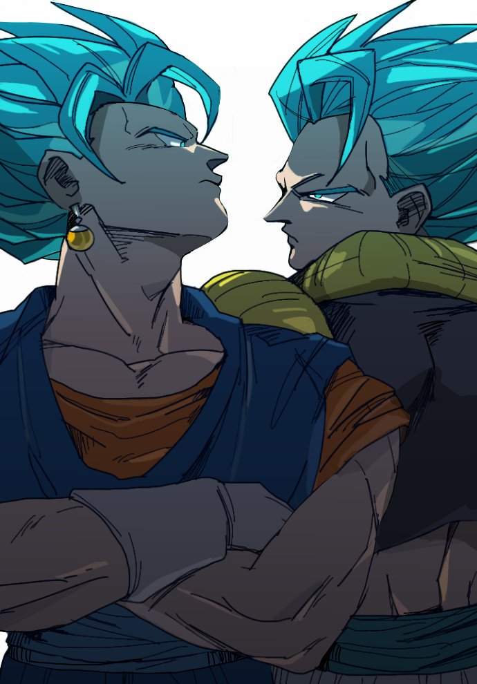 gogeta and vegetto (dragon ball and 2 more) drawn by tako_jirou