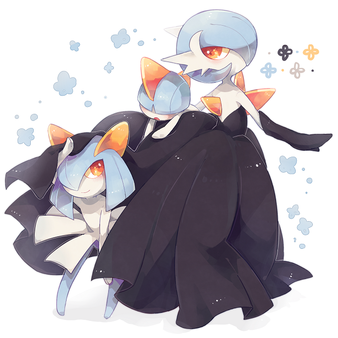 gardevoir, mega gardevoir, kirlia, and ralts (pokemon) drawn by pate0x0