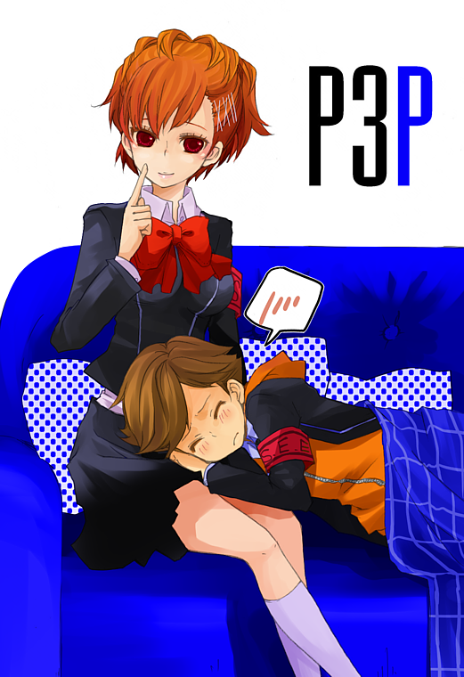 shiomi kotone and amada ken (persona and 2 more) drawn by sayu030b