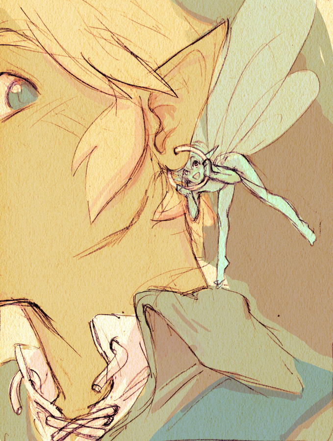link and navi (the legend of zelda and 1 more) drawn by rvsa