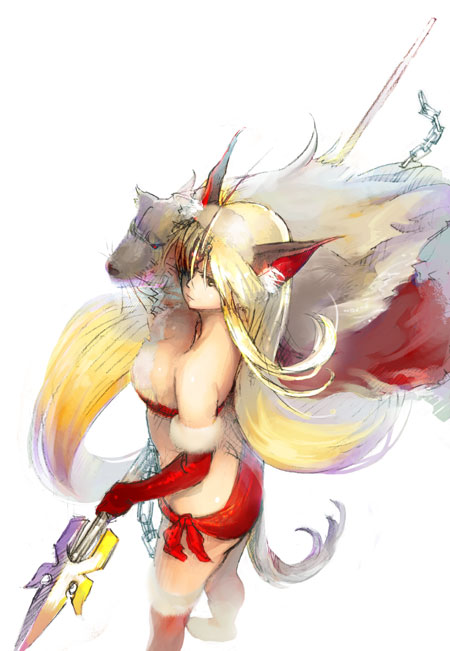 riesz and fenrir knight (seiken densetsu and 1 more) drawn by kage_yuu