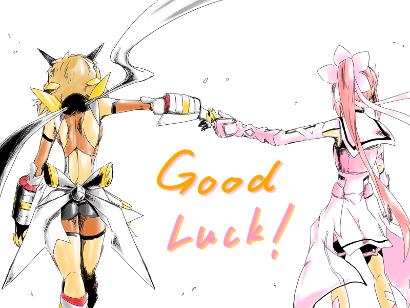 tachibana hibiki and yuuki yuuna (senki zesshou symphogear and 2 more) drawn by umanoshippo