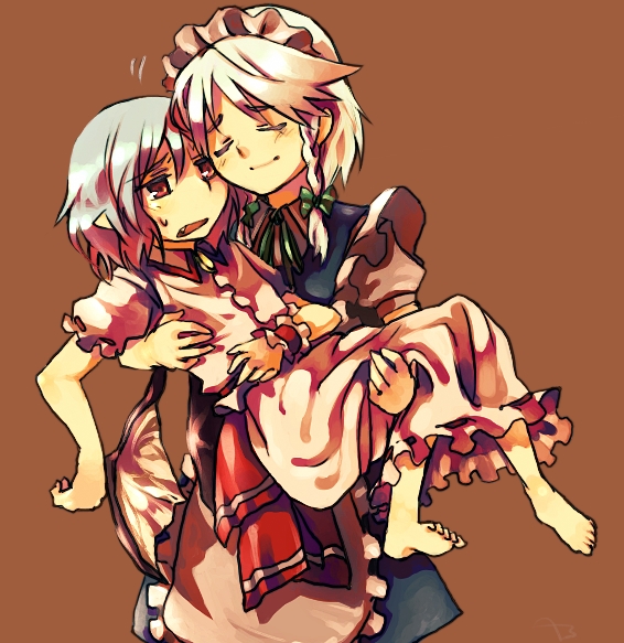 remilia scarlet and izayoi sakuya (touhou) drawn by takishima_asaka