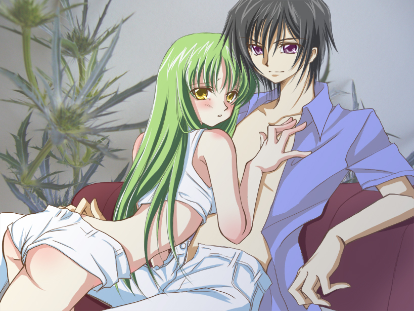 c.c. and lelouch vi britannia (code geass) drawn by yukihana24