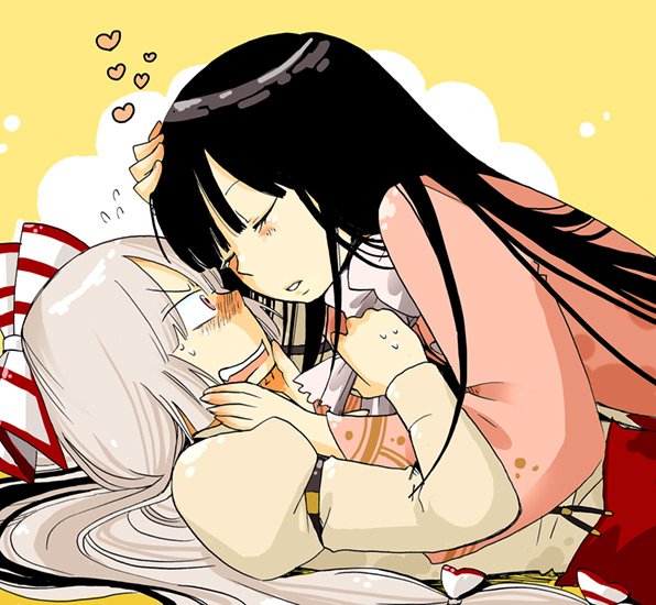 fujiwara no mokou and houraisan kaguya (touhou) drawn by mashuu_masaki