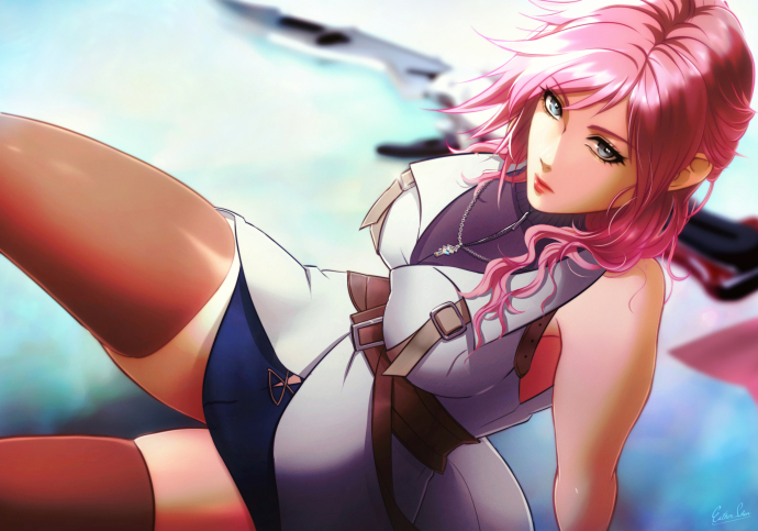 lightning farron (final fantasy and 1 more) drawn by esther_shen